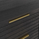 Nervata Black 2 Door 3 Drawer Sideboard with Gold Legs - GFW