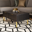 Nervata Black Coffee Table with Gold Legs - GFW