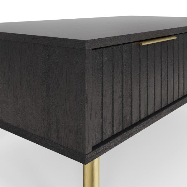 Nervata Black Coffee Table with Gold Legs - GFW