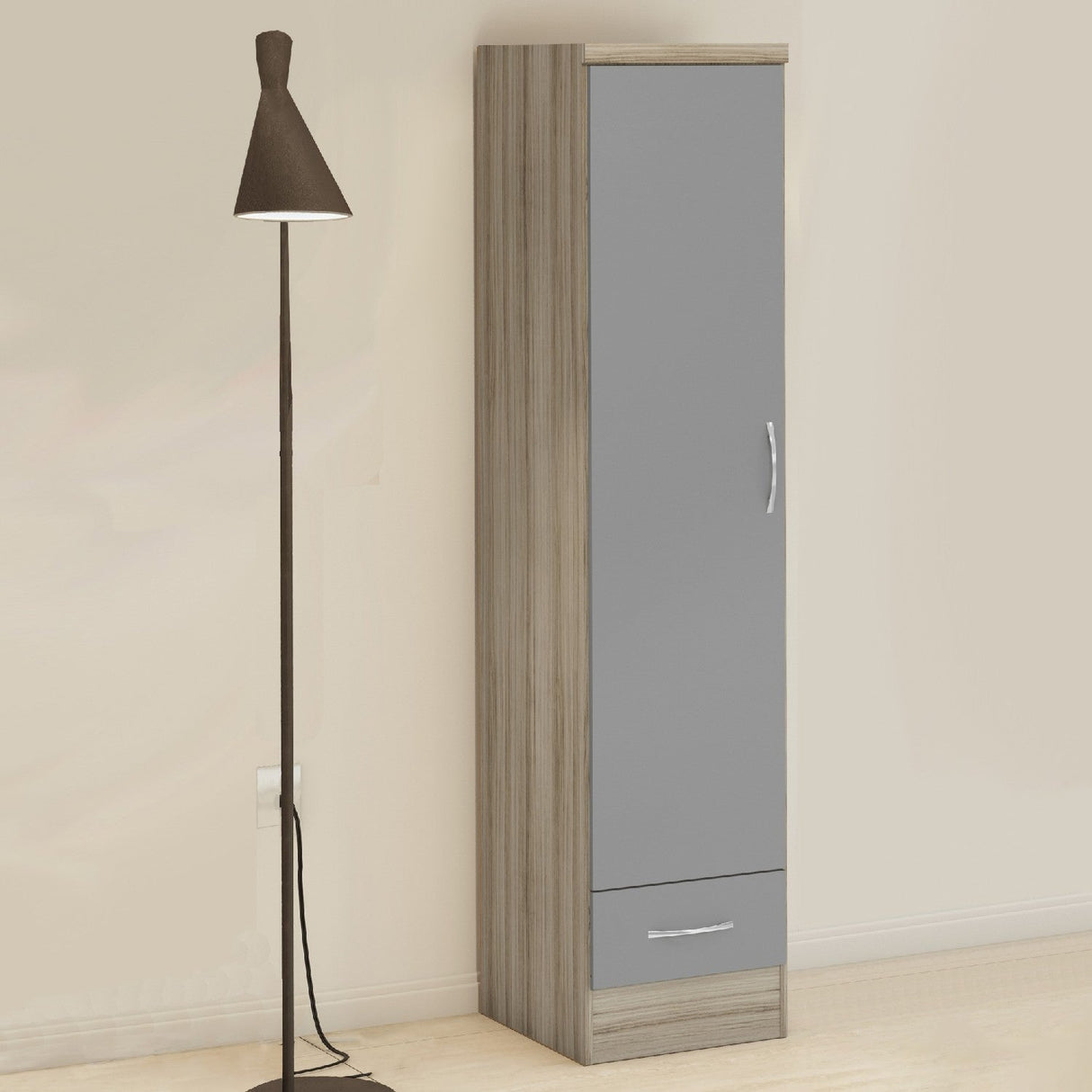 Nevada 1 Door 1 Drawer Wardrobe - Seconique