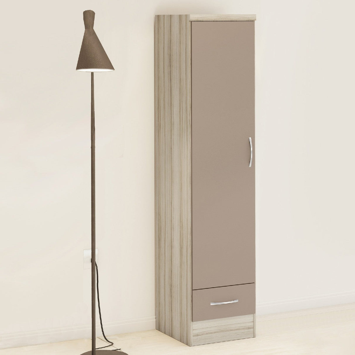 Nevada 1 Door 1 Drawer Wardrobe - Seconique