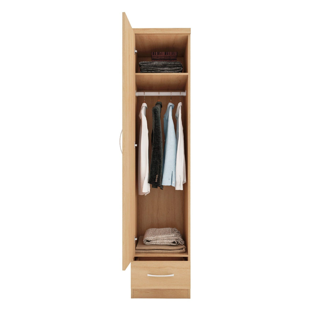Nevada 1 Door 1 Drawer Wardrobe - Seconique