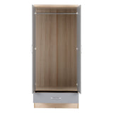 Nevada 2 Door 1 Drawer Mirrored Wardrobe - Seconique