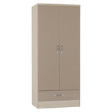 Nevada 2 Door 1 Drawer Wardrobe - Seconique