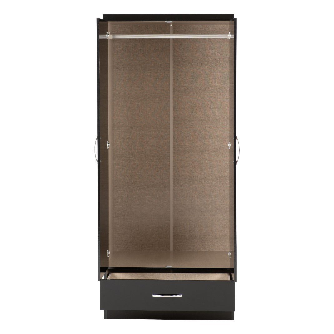 Nevada 2 Door 1 Drawer Wardrobe - Seconique