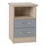 Nevada 2 Drawer Bedside Cabinet - Seconique