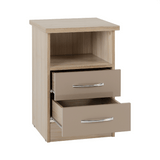 Nevada 2 Drawer Bedside Cabinet - Seconique