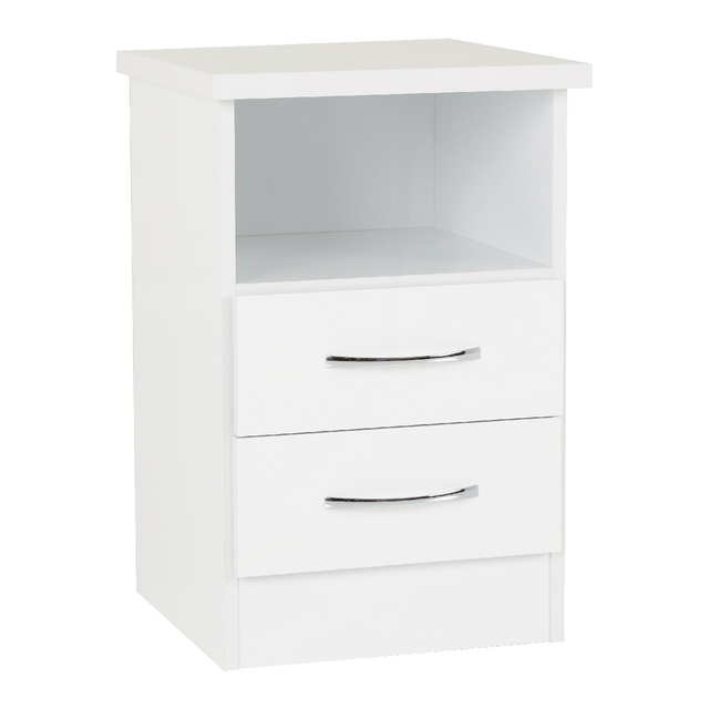 Nevada 2 Drawer Bedside Cabinet - Seconique