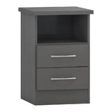 Nevada 2 Drawer Bedside Cabinet - Seconique