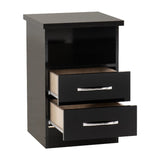 Nevada 2 Drawer Bedside Cabinet - Seconique