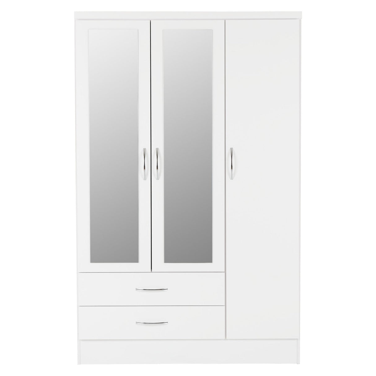 Nevada 3 Door 2 Drawer Mirrored Wardrobe - Seconique