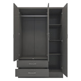 Nevada 3 Door 2 Drawer Mirrored Wardrobe - Seconique