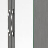 Nevada 3 Door 2 Drawer Mirrored Wardrobe - Seconique