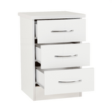 Nevada 3 Drawer Bedside Cabinet - Seconique