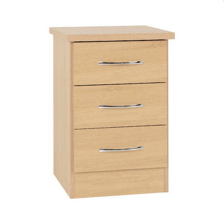 Nevada 3 Drawer Bedside Cabinet - Seconique