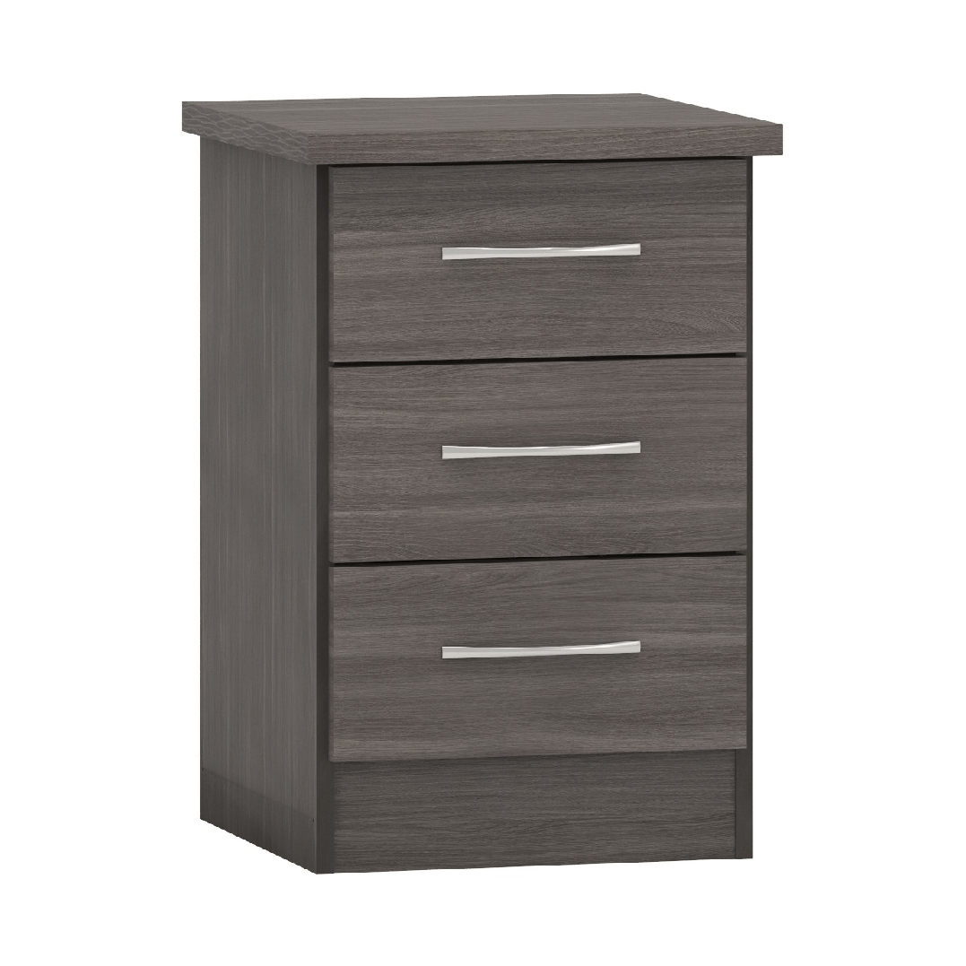 Nevada 3 Drawer Bedside Cabinet - Seconique