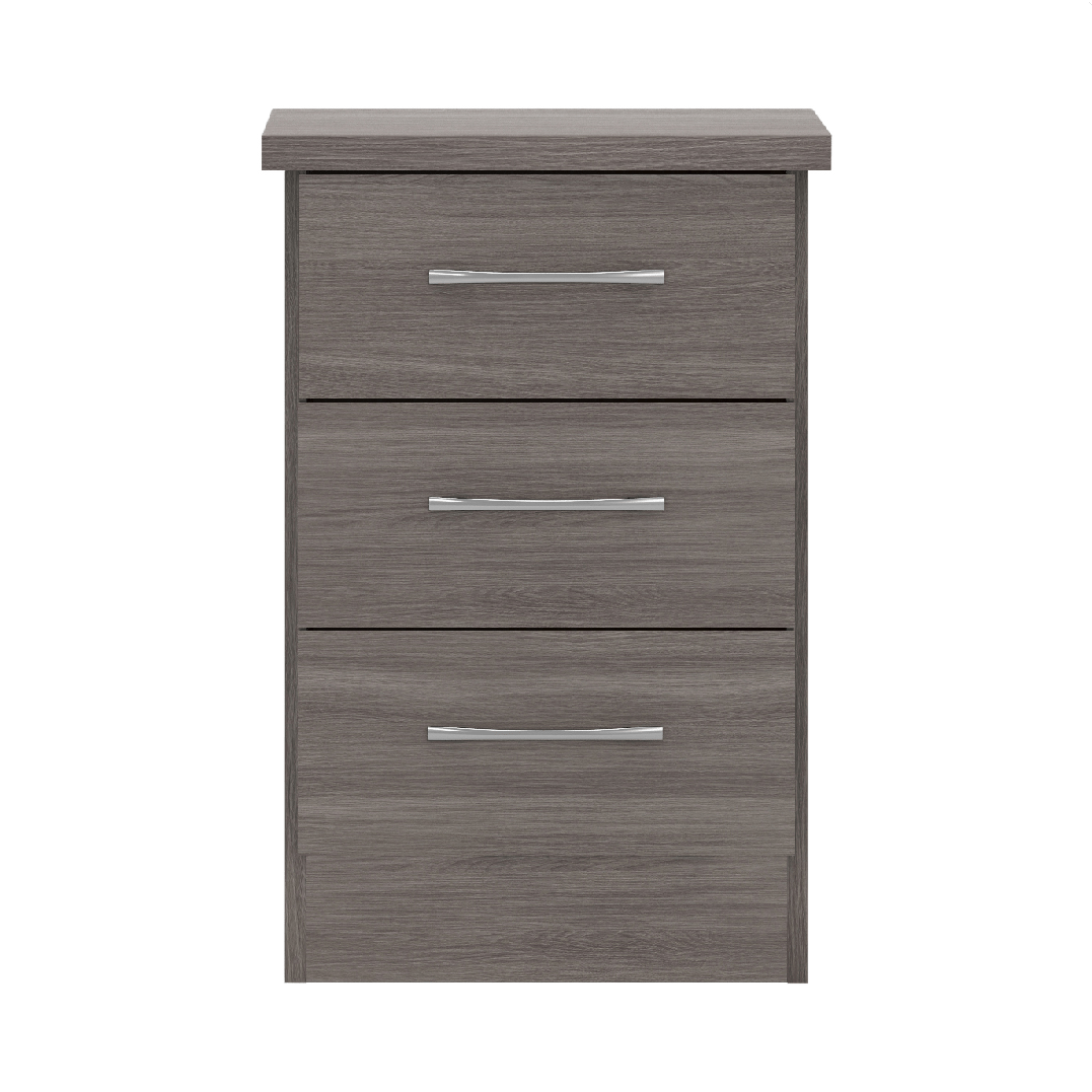 Nevada 3 Drawer Bedside Cabinet - Seconique