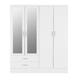 Nevada 4 Door 2 Drawer Mirrored Wardrobe - Seconique