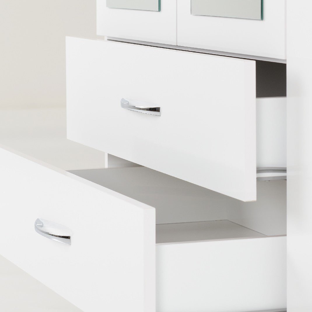 Nevada 4 Door 2 Drawer Mirrored Wardrobe - Seconique