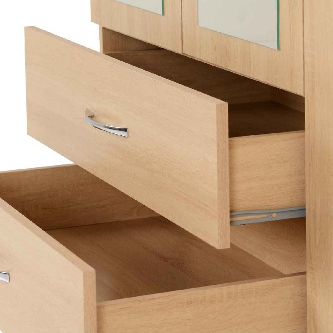 Nevada 4 Door 2 Drawer Mirrored Wardrobe - Seconique