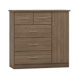 Nevada 5 Drawer Low Wardrobe - Seconique