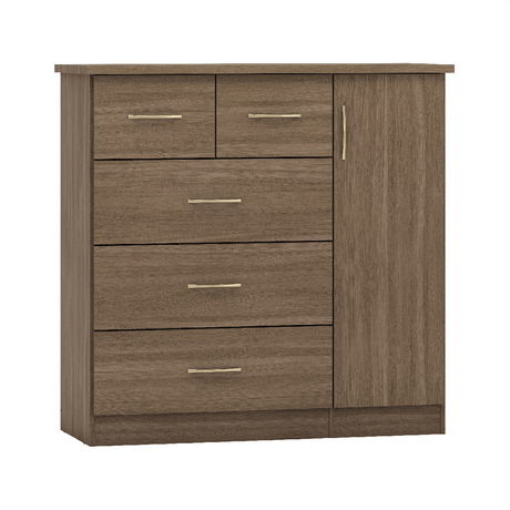Nevada 5 Drawer Low Wardrobe - Seconique