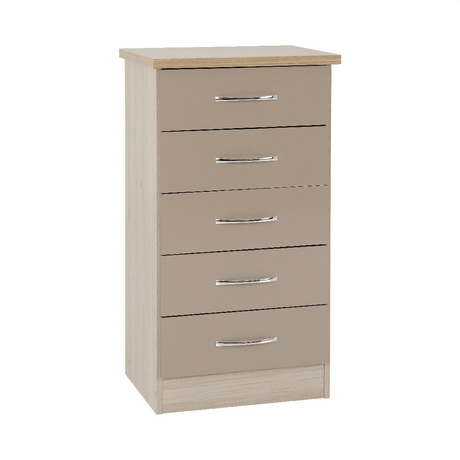 Nevada 5 Drawer Narrow Chest - Seconique