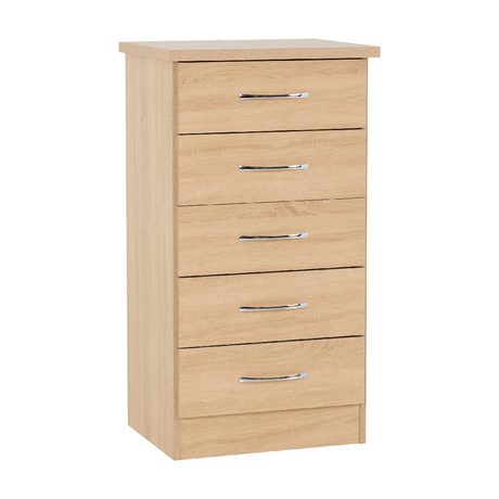 Nevada 5 Drawer Narrow Chest - Seconique