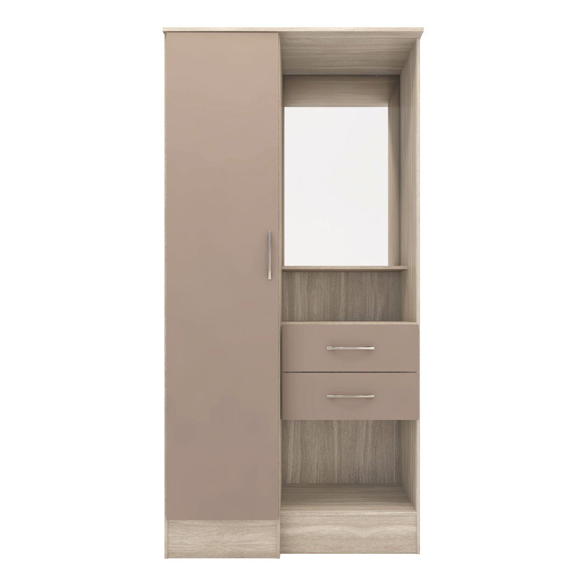 Nevada Gloss 1 Door Vanity Wardrobe - Seconique