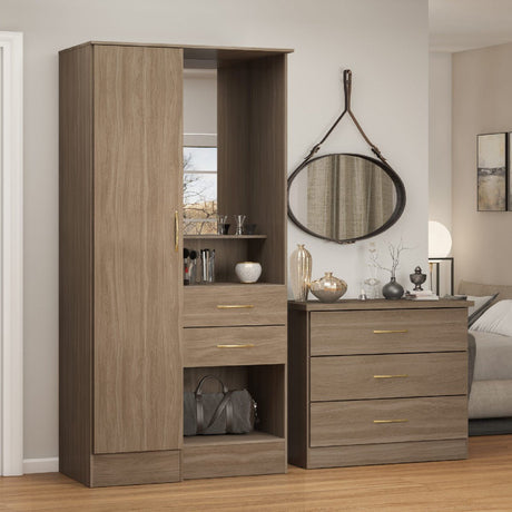 Nevada Gloss 1 Door Vanity Wardrobe - Seconique