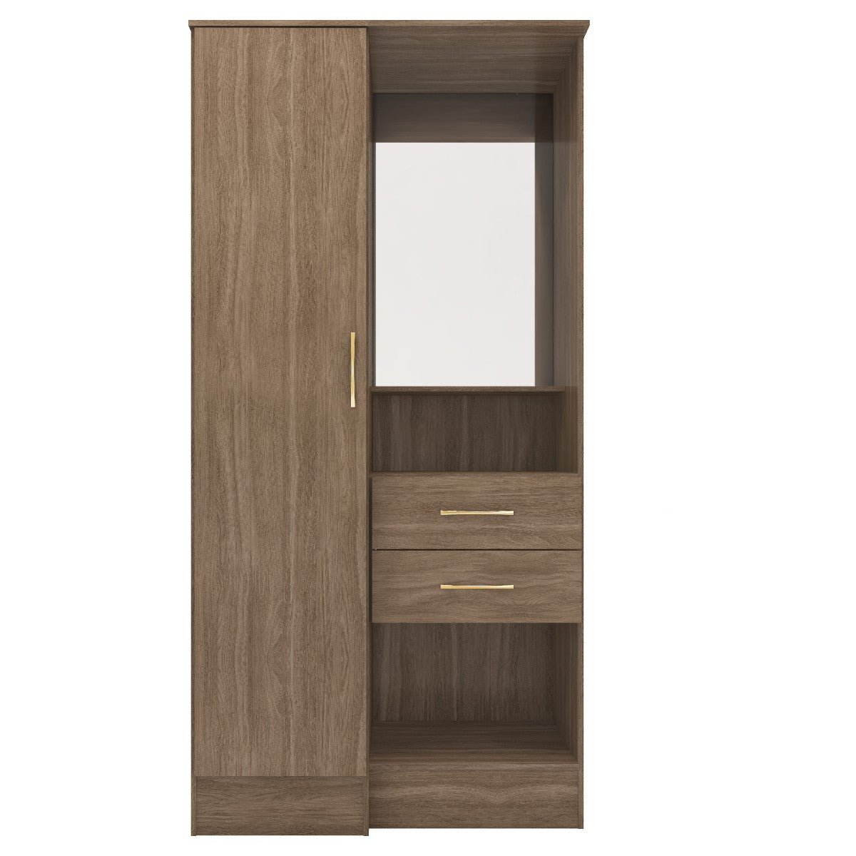 Nevada Gloss 1 Door Vanity Wardrobe - Seconique