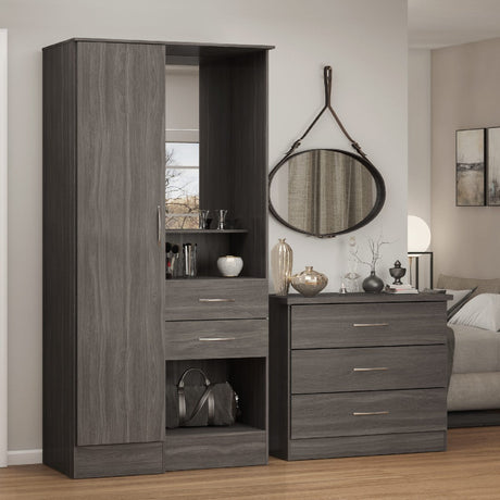 Nevada Gloss 1 Door Vanity Wardrobe - Seconique