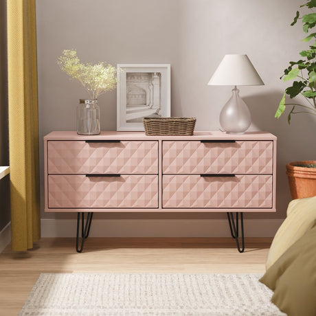Harlequin 4 Drawer Bed Box with Black Hairpin Legs