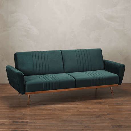 Nico 3 Seater Velvet Fold Down Sofa Bed - LPD