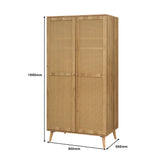 Manila Rattan 3 Piece Bedroom Set with 2 Door Wardrobe, Bedside Table & Chest of 3+2 Drawers