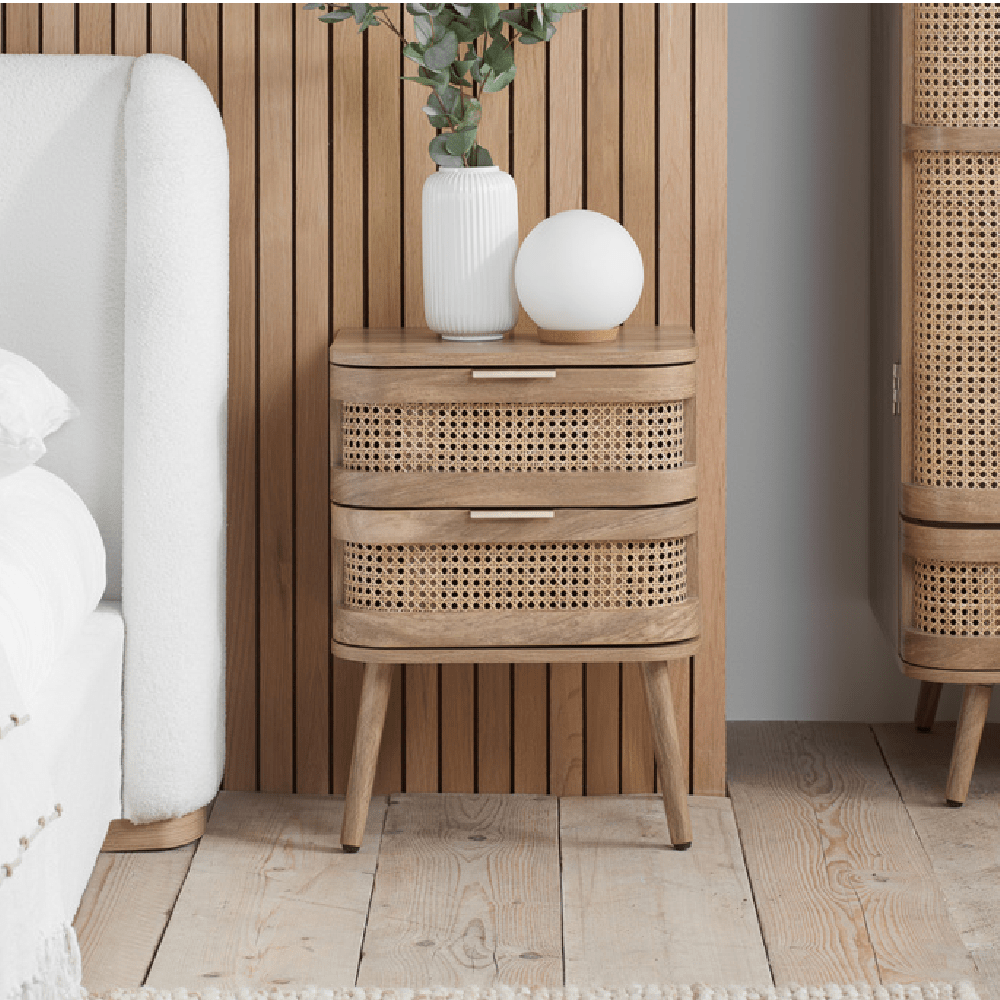 Noah 2 Drawer Bedside Table - Birlea