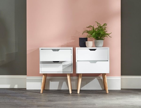 Nyborg Pair of 2 Drawer Bedsides - GFW