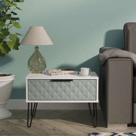 Harlequin 1 Drawer Midi Chest with Black Hairpin Legs