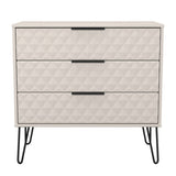 Harlequin 3 Drawer Chest with Black Hairpin Legs