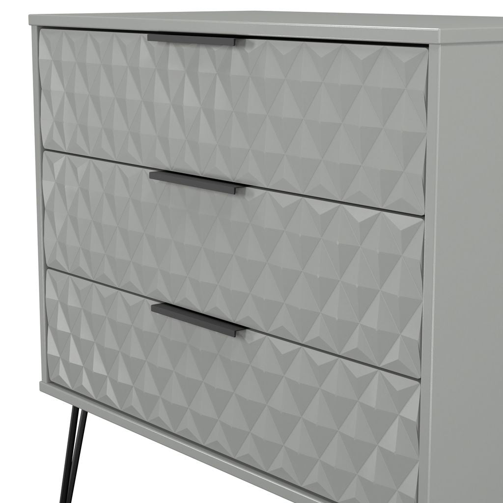 Harlequin 3 Drawer Chest with Black Hairpin Legs
