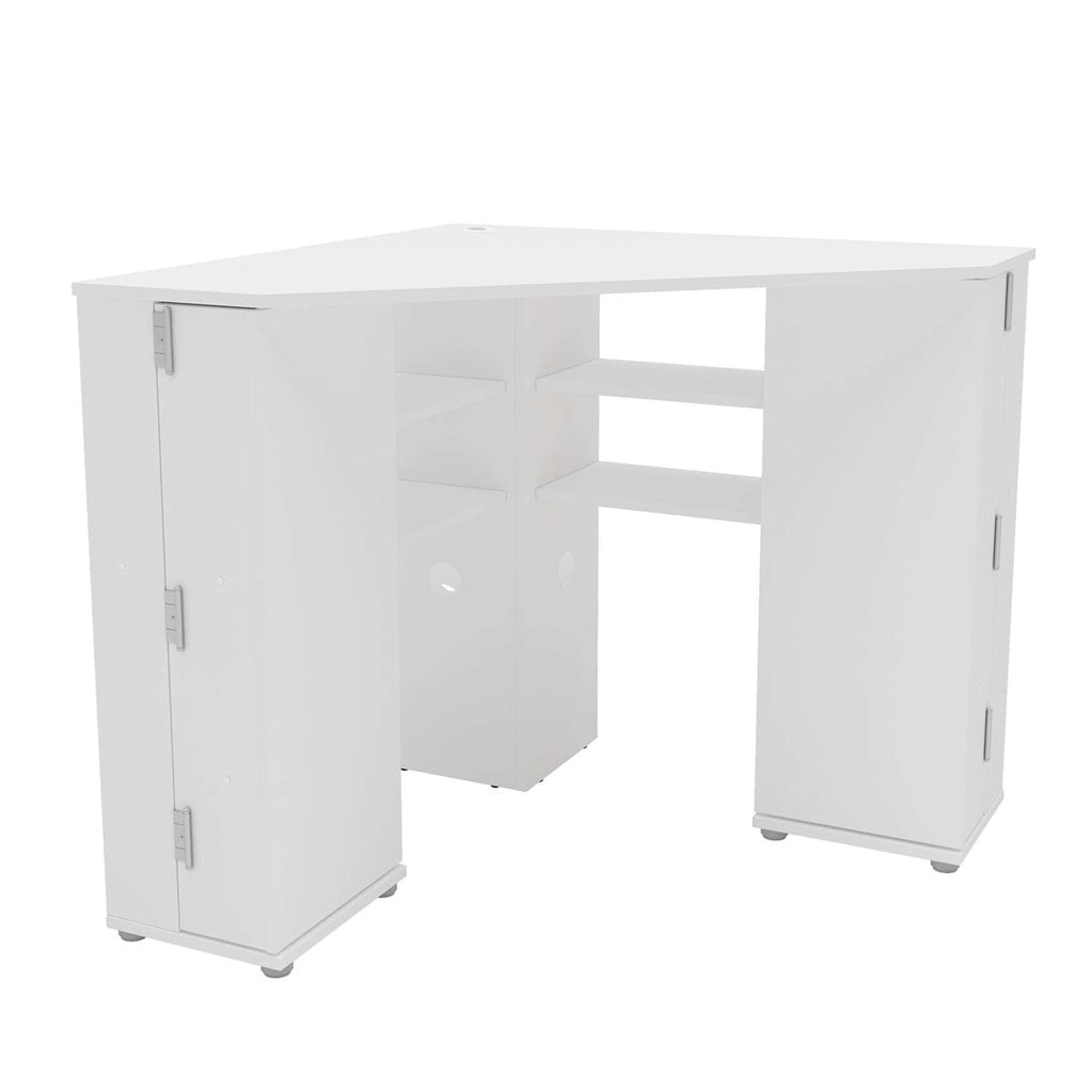 Olivia White Corner Folding Storage Dressing Table