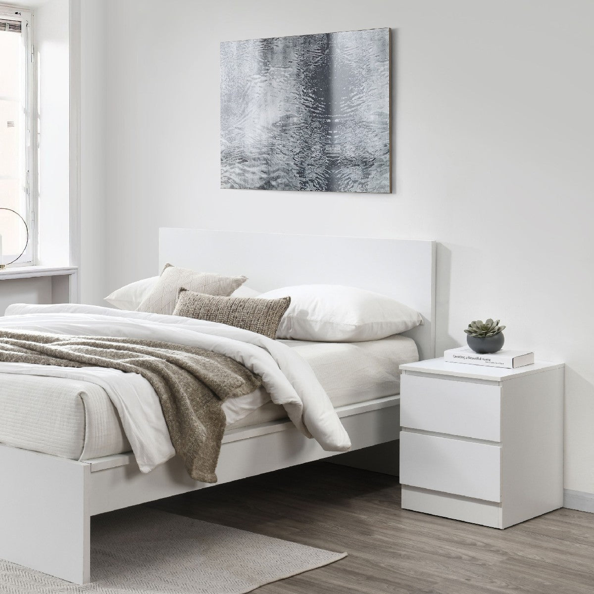 Oslo 2 Drawer Bedside Table - Birlea