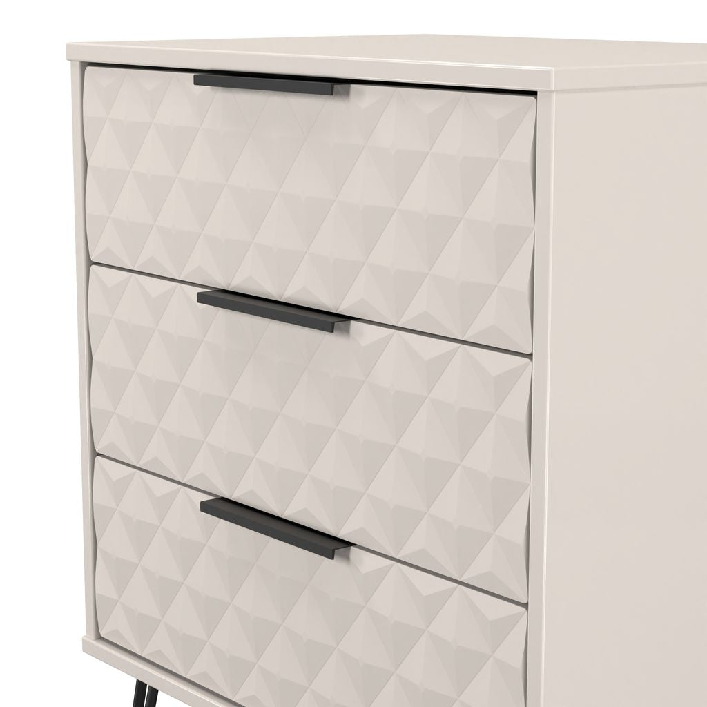 Harlequin 3 Drawer Midi Chest with Black Hairpin Legs