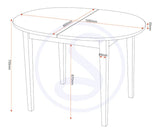 Oxford Extending Dining Table Set with 4 Chairs - Seconique