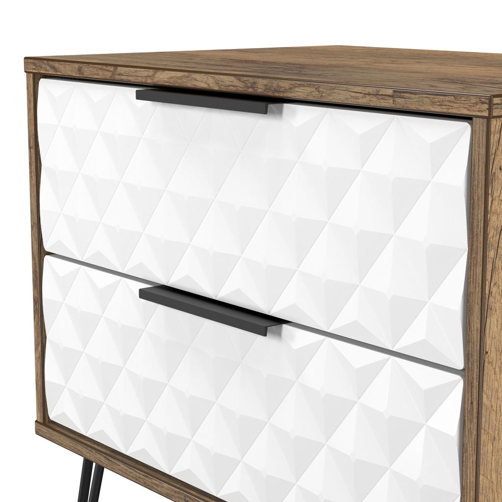 Harlequin 2 Drawer Midi Chest with Black Hairpin Legs