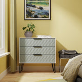 Harlequin 3 Drawer Chest with Black Hairpin Legs