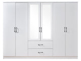 Paddington 6 Door 2 Drawer Mirrored Wardrobe - Swish Furniture