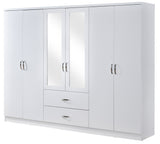 Paddington 6 Door 2 Drawer Mirrored Wardrobe - Swish Furniture