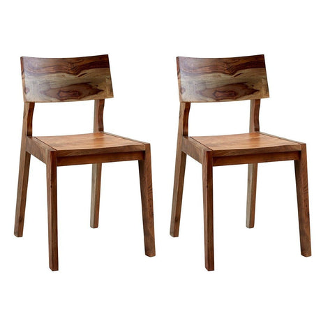 Pair of Aspen Reclaimed Solid Wood Dining Chairs - Indian Hub