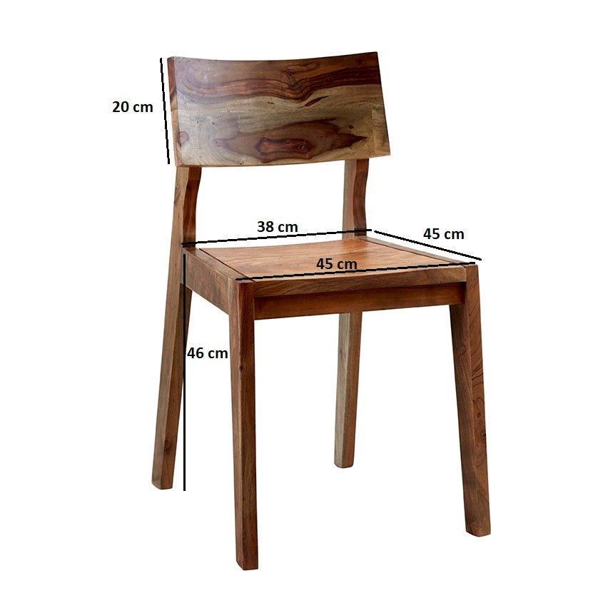 Pair of Aspen Reclaimed Solid Wood Dining Chairs - Indian Hub
